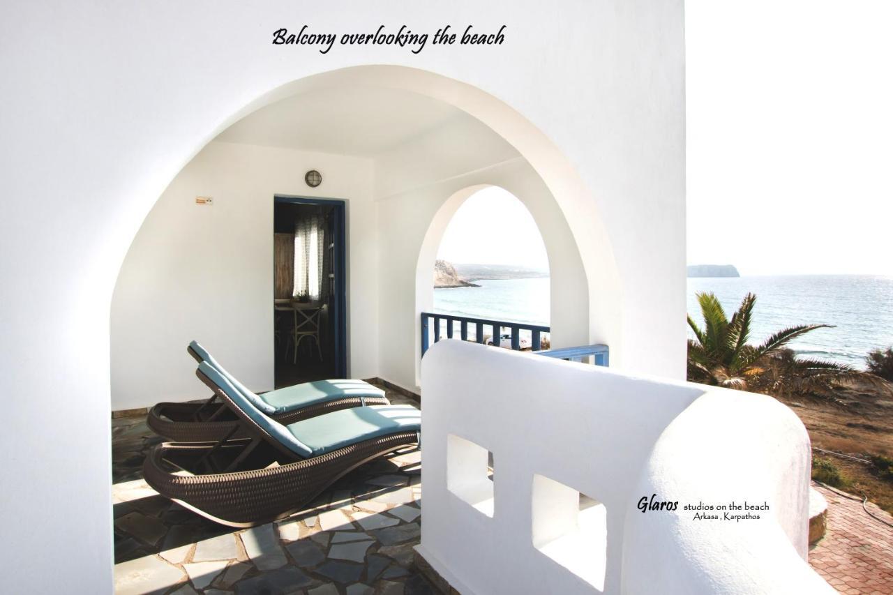 Glaros Luxury Studio On The Beach Leilighet Arkasa Eksteriør bilde