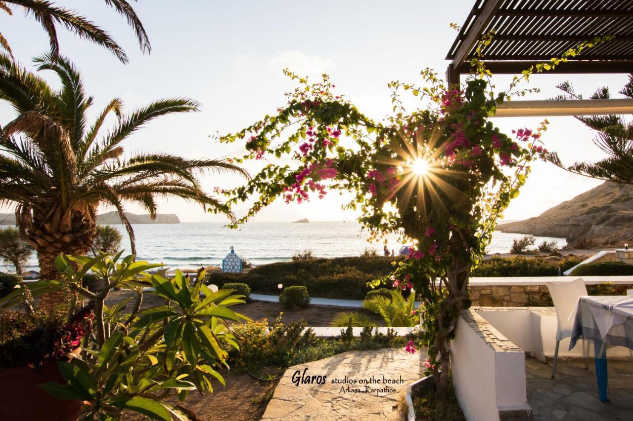 Glaros Luxury Studio On The Beach Leilighet Arkasa Eksteriør bilde